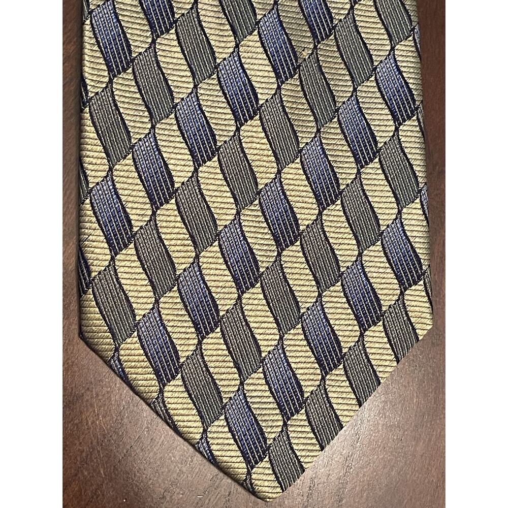 Pronto Uomo Blue Gold 100% Silk Men’s Neck Tie Made In Italy